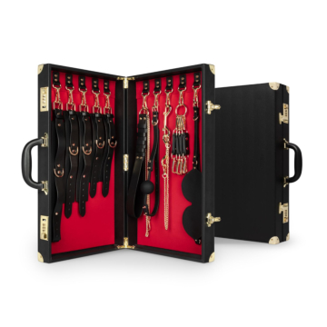 Bedroom Fantasies - Bondage Suitcase Real Cow Leather Black