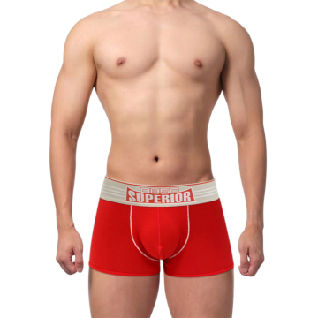 Men's Boxer Briefs Underwear Wide Waistband Cotton Red