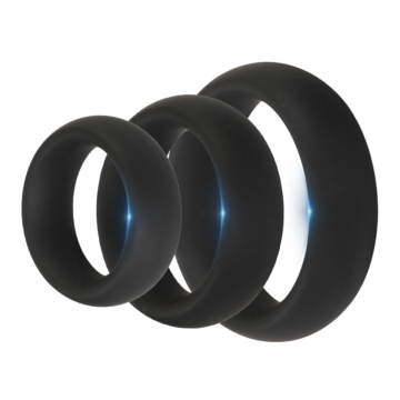 Thick 3 C-Ring Set - Stretchy Silicone Black