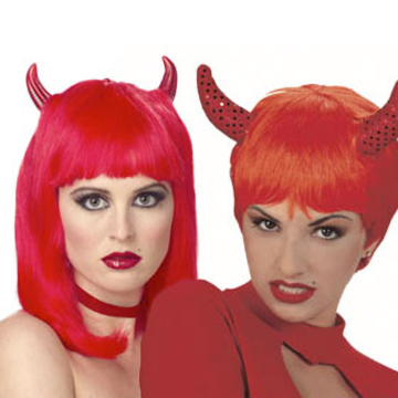 Wig devil short hair red medium size