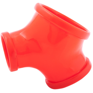  Latex Sleeve with Penis and Testicle Ring Gil - Red