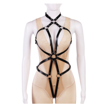 Women Bodysuit Eco Leather Harness System