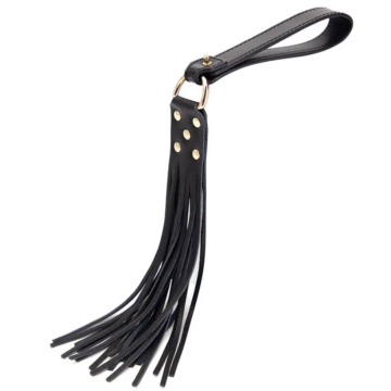 Black Fetish Whip, Black, 45 cm