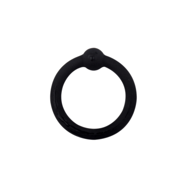 Penis Ring with Ball, Silicone, Black, 3.3 cm