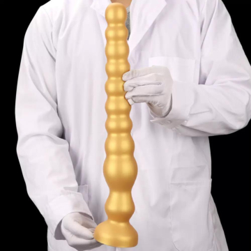 XLarge Ribbed Silicone Anal Dilator Gold