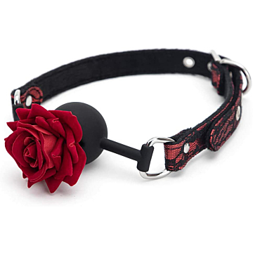 Rose Ball Gag Silicon Red