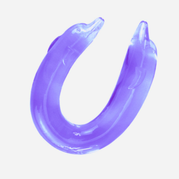 Dolphin Double Dildo - Blue - Double Headers