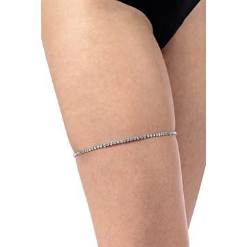 Silver rhinestone garter jewel