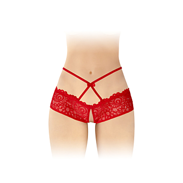 CELIA RED OPEN PANTIES TU