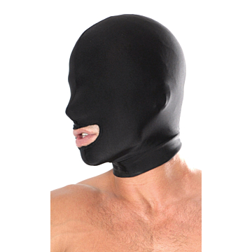 Fetish Fantasy Spandex Open Mouth Hood Black OS