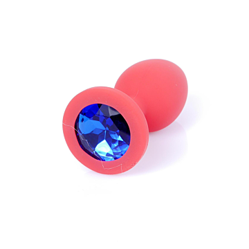 Plug-Jewelery Red Silicon PLUG Small- Blue Diamond