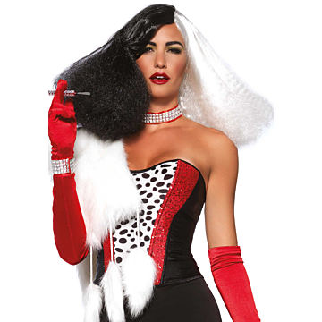 Diva disco wig- Black / White
