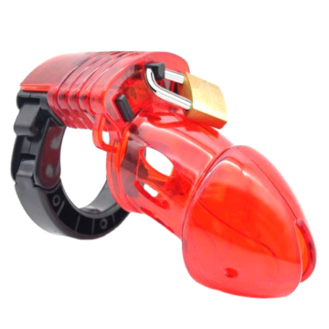 Adjustable Male Cock Chastity Cage Red