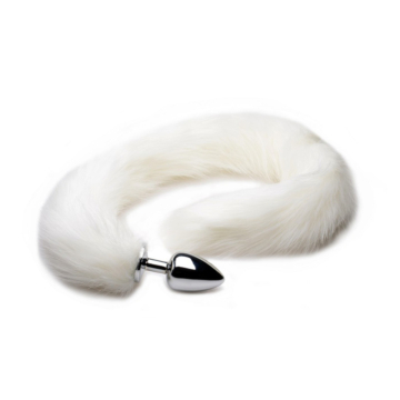Elegant Fox Tail Anal Plug – Extra Length Edition White 45cm