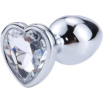 Butt plug with diamond heart clear MEDIUM