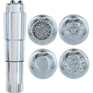 Silver sweepy multi-head clitoral stimulator