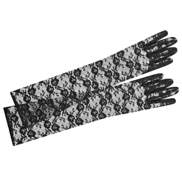 Black Long Lace Gloves 40cm Elegant Women’s Gloves