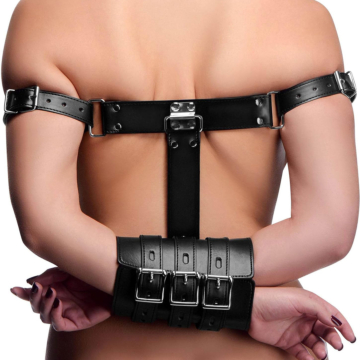 Bondage Wrist Cuffs – Black Muff Style with Ties
