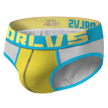 Mesh Brief Mens Underwear Yellow
