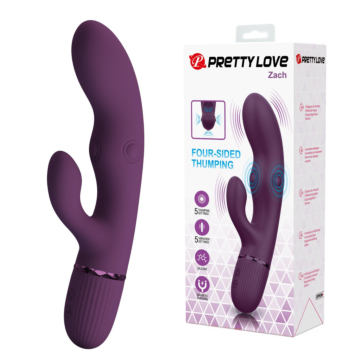 Pretty Love Zach Four-Sided Thumping Rabbit Vibrator Purple