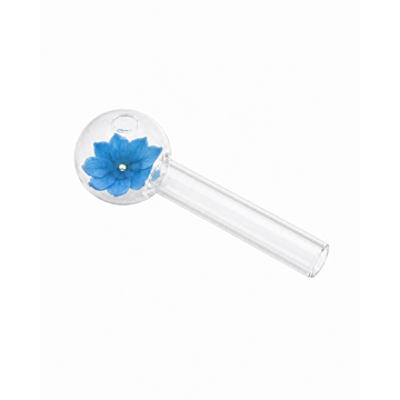 Olympus Glass Oil Pipe With Blue Rose 10 cm