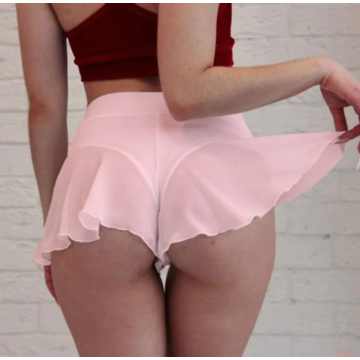 High Waist Sexy Mini Skirt Ruffled Pink