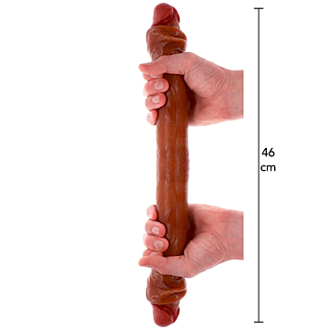 ToyJoy Get Real Foreskin Double Dong 46 cm - Caramel skin tone