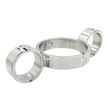 Heavy Duty Neck-Wrist Handcuffs Stainless Steel 