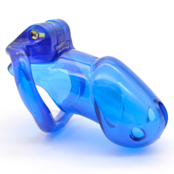 Hide Lock Male Chastity Cock Cage Device Blue