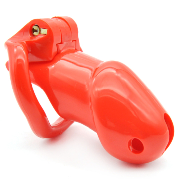 Hide Lock Male Chastity Cock Cage Device Red