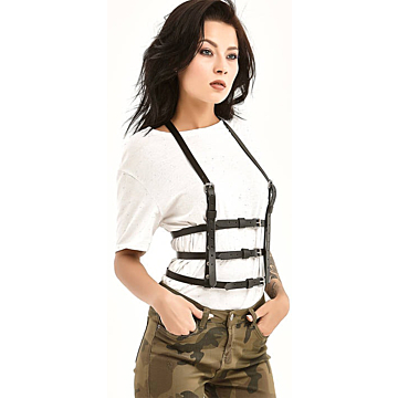 Leather Women's Fetish Harness - Lola