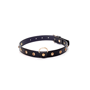 Fetish BDSM Collar with Gold Crystals 