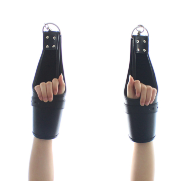 Vegan Leather Bondage Cuffs Black
