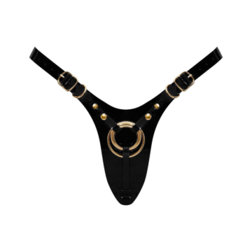 Leatherette Harness Fabulous - ONE Size - Black Glossy