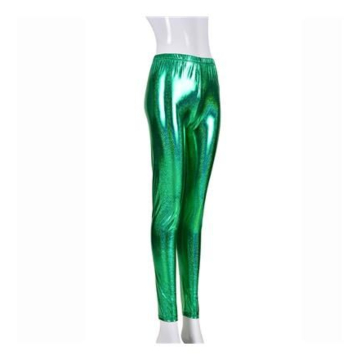 Green foil leggings