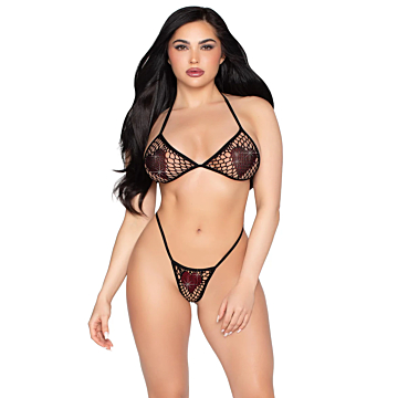 Leg Avenue Heart Bra Top and G-String Panty os
