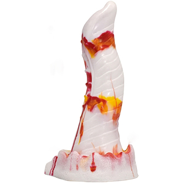 Lizard Monster XXL Dildo 20 cm - White/Orange - SIlicone