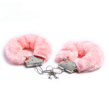 Metal Furry Handcuffs Pink
