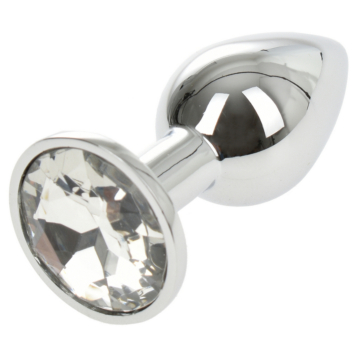 Stainless Steel Butt Plug Plug Silver Diamond Clear S