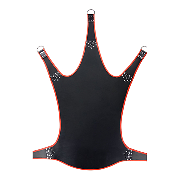 Leather sling with Red piping - 5 points - Black Red
