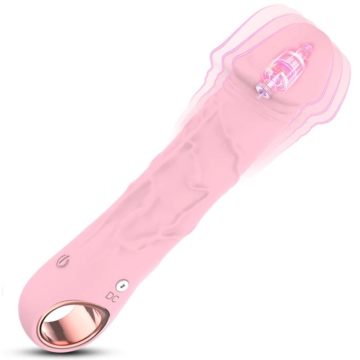 Velvety Pink Vibe – Elegant Dildo with Vibration Modes