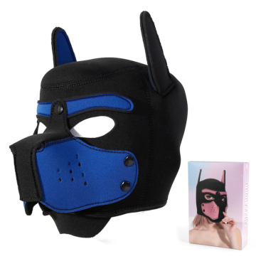 Unisex Full Face Pup Neoprene Hood Blue