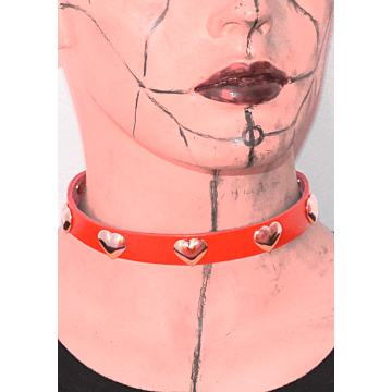 Red Choker With hearts