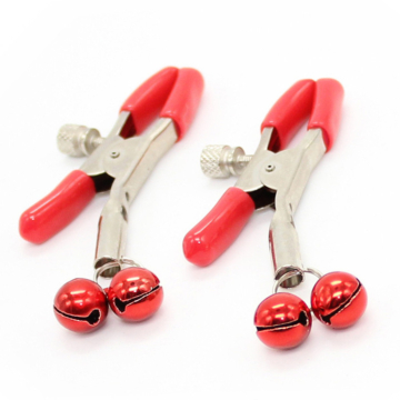 Nipple Clamps with Colorful Bell Red