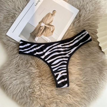 Zebra Print Low Waist Underwear
