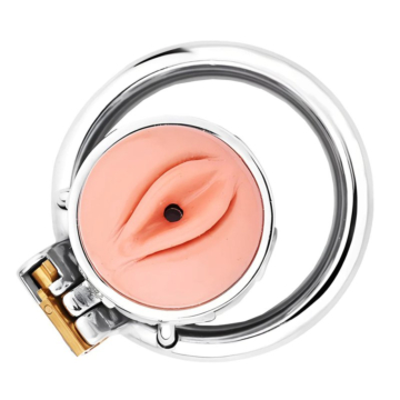 Silicone Stainless Steel Chastity Cage Ring L