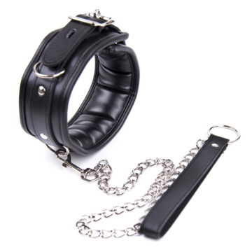 Thick D Ring Neck Collar Black