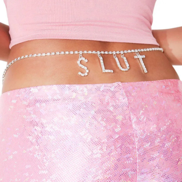 Sexy Rhinestone Slut Waist Chain