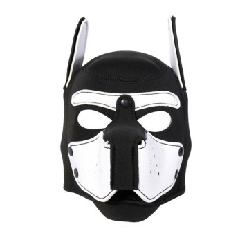 Unisex Full Face Pup Neoprene Hood White