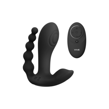 Kata - Pulse Wave & Vibrating Double Penetration Vibrator - Black